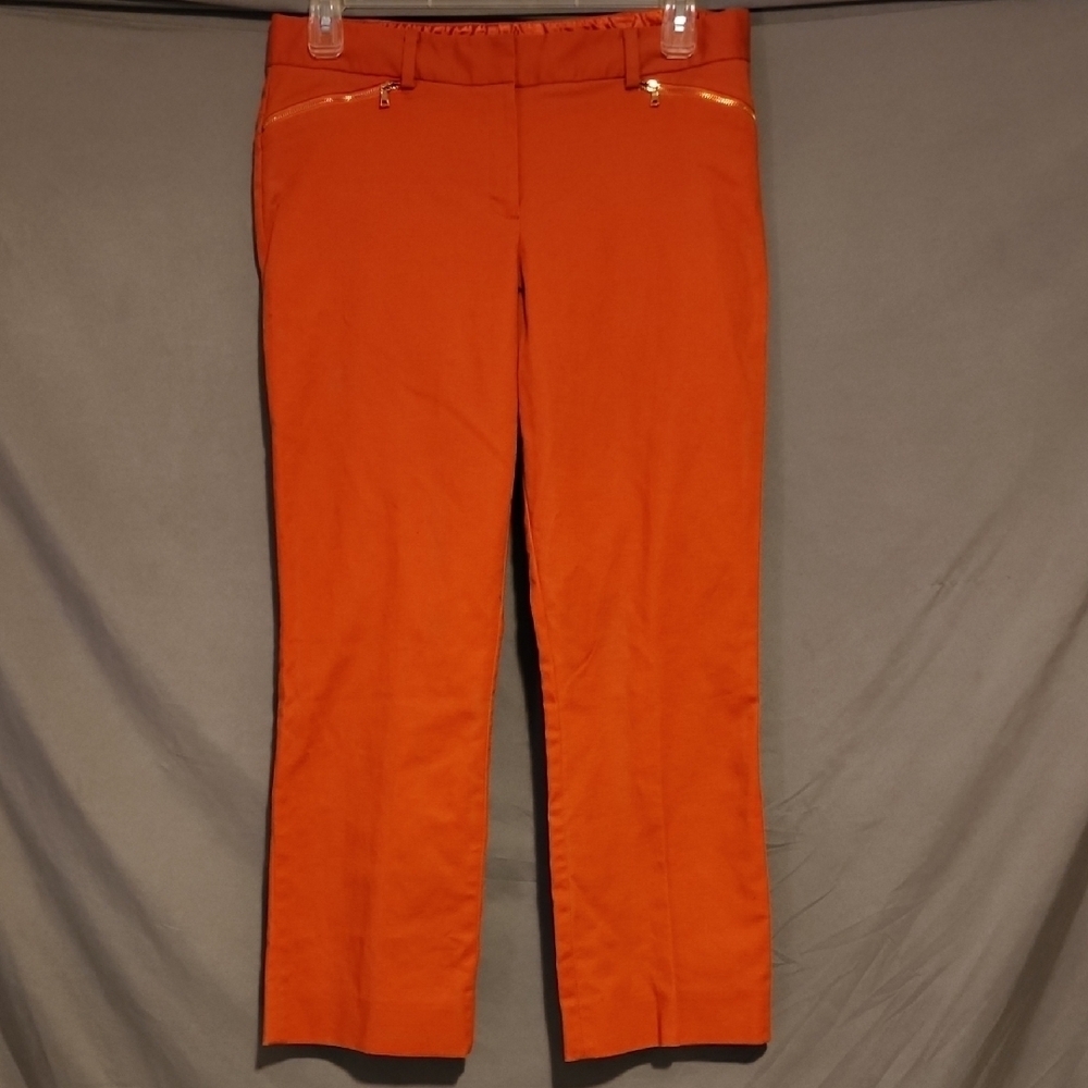 T Tahari Orange Straight Leg Trousers